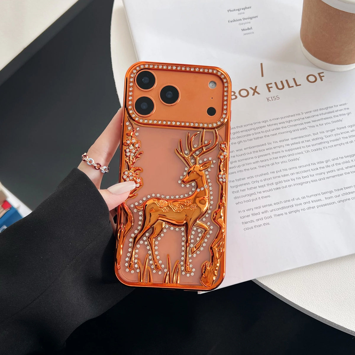 Bling Diamond Hollow Deer Case For iPhone - sky-case