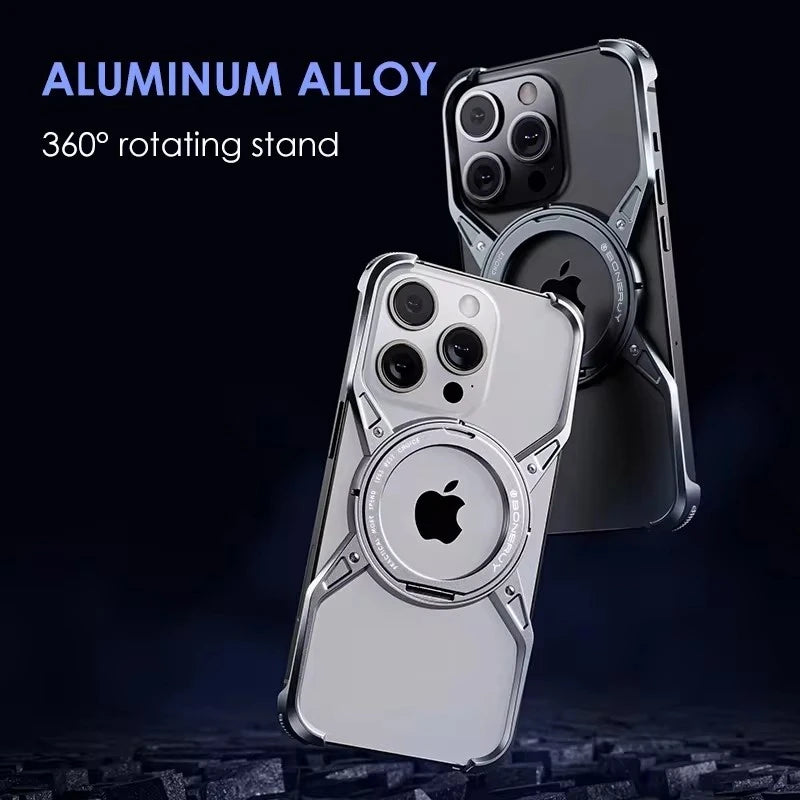 Magnetic Rimless Titanium Metal Aluminum Phone Cover