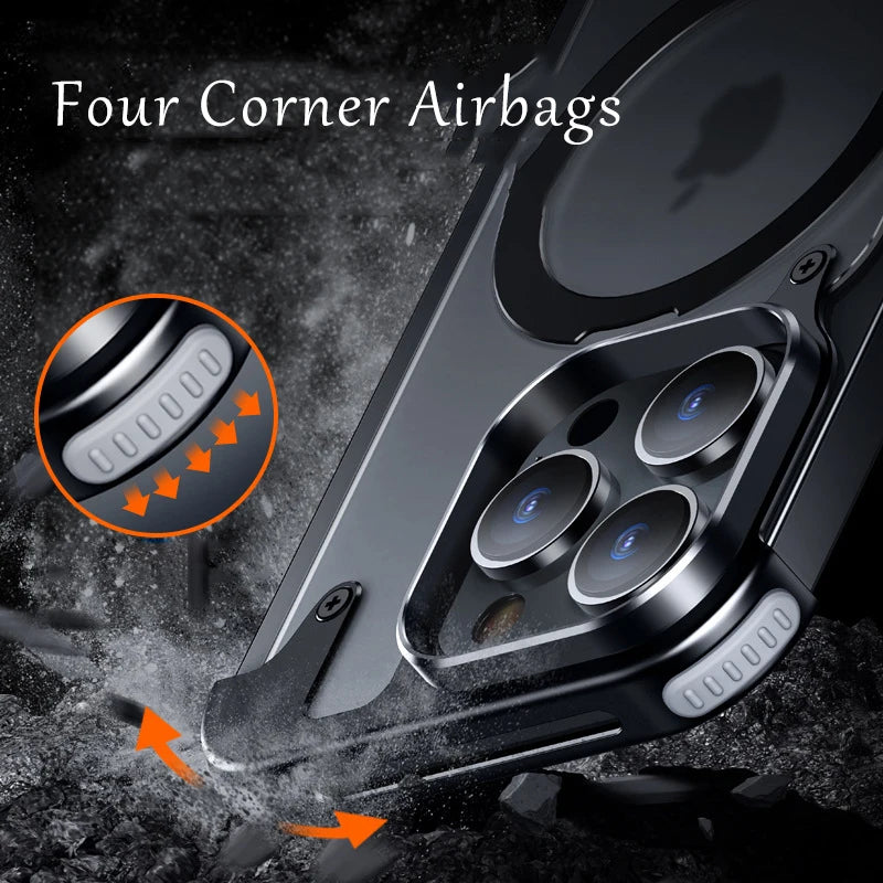 Luxury Metal case magnetic stand Matte Phone Cover - sky-case