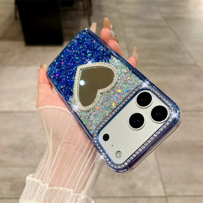 Luxury Diamond Heart Mirror Case - sky-case