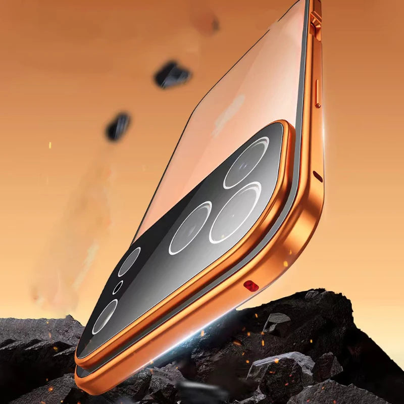 360° Full Protection Metal Magnetic Double-Sided Glass Case