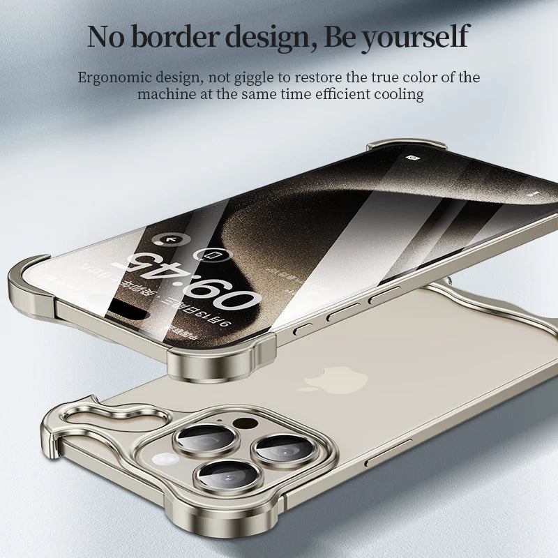 Luxury Aluminum Metal Rimless Anti-drop Phone Cover - sky-case