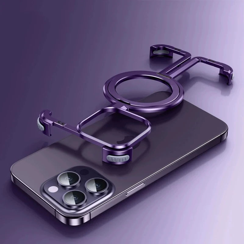 Luxury Magsafe Metal Frameless Aluminum Cover For iPhone 15 14 Pro Max Purple / For iPhone 15 Pro Max - sky-case
