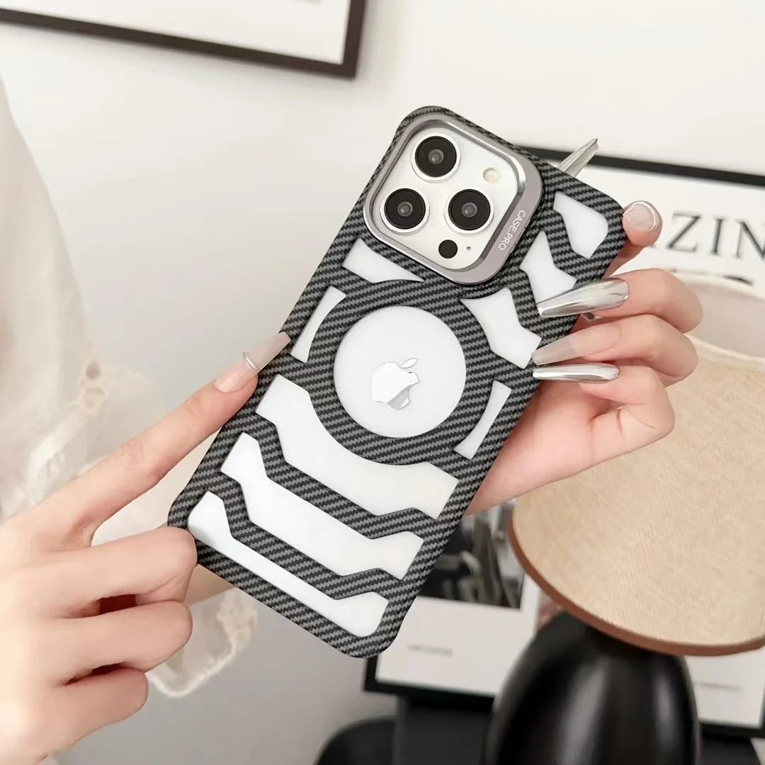 Luxury Carbon Fiber Style Magnetic Phone Cover - sky-case