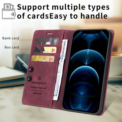 Luxury Leather Flip Phone Case for Samsung Galaxy Wallet Cover - sky-case