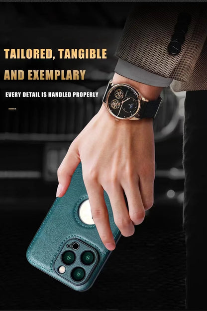 Logo View Luxury Leather Camera Lens Protection Case - sky-case