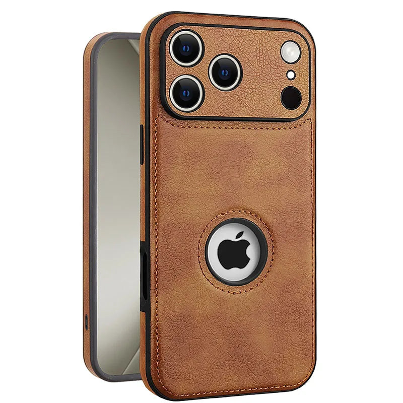 Logo View Luxury Leather Camera Lens Protection Case - sky-case