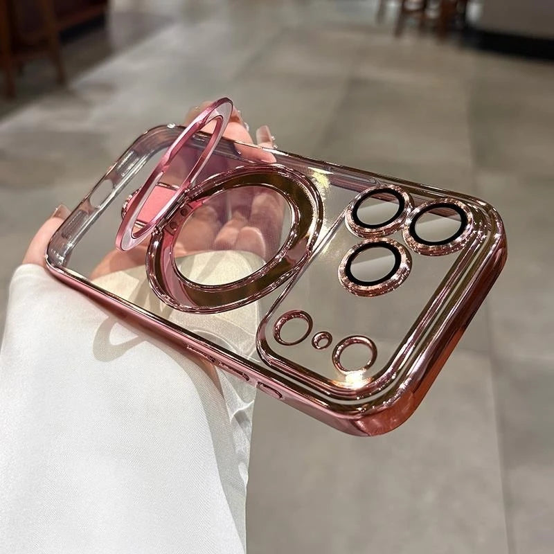 Luxury Plating MagSafe Magnetic Bracket Case - sky-case