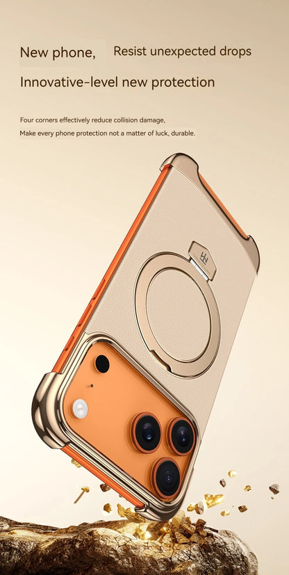 High-End Leather Magnetic Bracket Case - sky-case