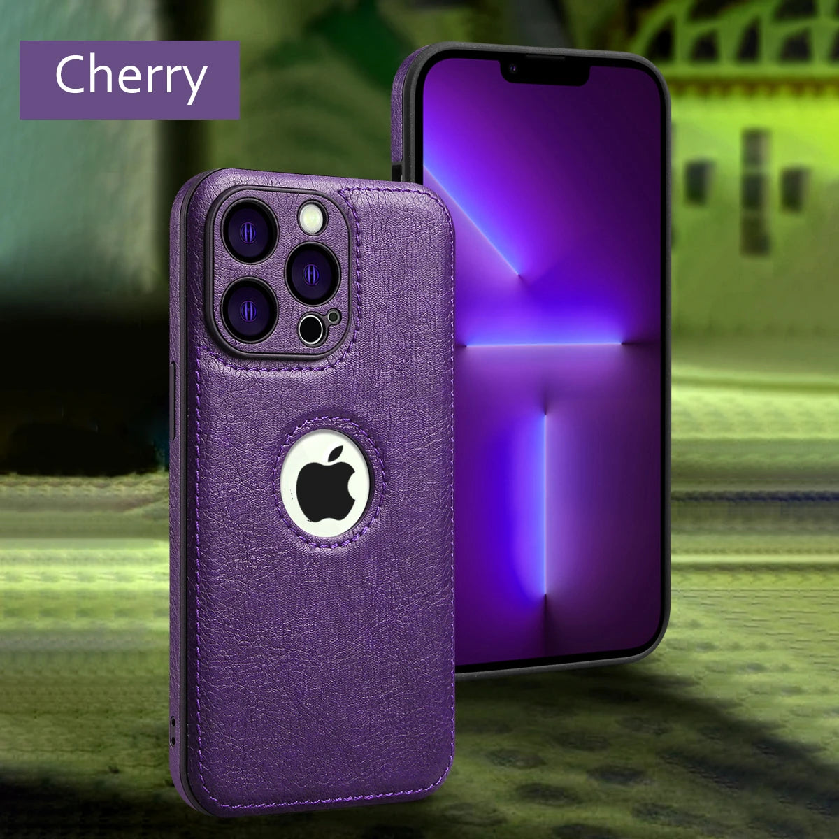 Logo View Luxury Leather Camera Lens Protection Case - sky-case