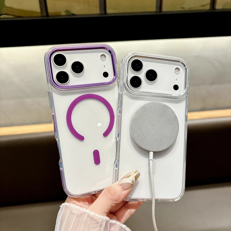 Transparent crystal wireless charging magSafe iPhone case - sky-case