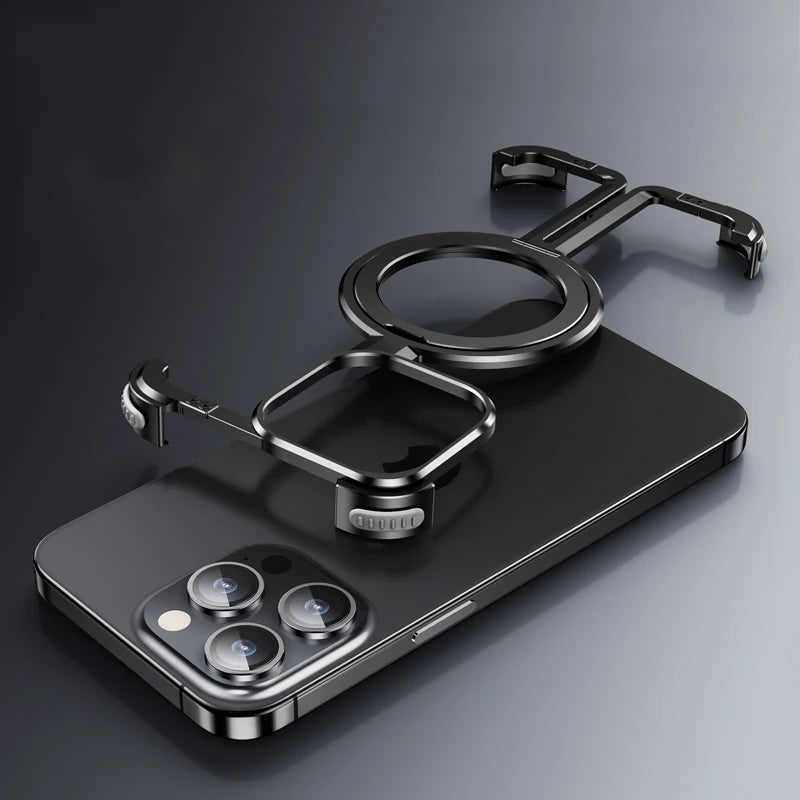 Luxury Magsafe Metal Frameless Aluminum Cover For iPhone 15 14 Pro Max Black / For iPhone 15 Pro Max - sky-case