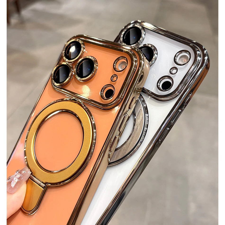 Luxury Plating MagSafe Magnetic Bracket Case - sky-case