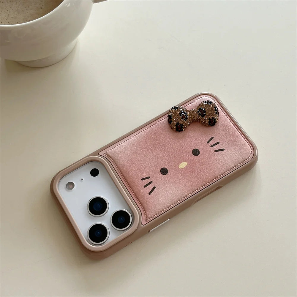 Luxury Flash Drill Bow Leather Fashion Case - sky-case