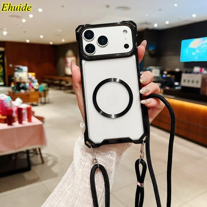 MagSafe Shockproof Crossbody Clear Case - sky-case