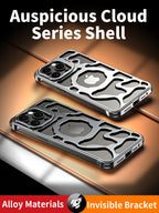 Titanium Metal Magnetic Holder Phone Cover for iPhone 15 14 Pro Max - sky-case