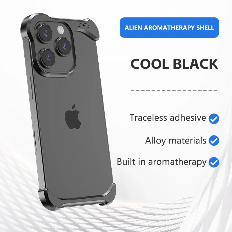 Luxury Aluminum Alloy Bumper Metal Cover Black / For iPhone 16 - sky-case