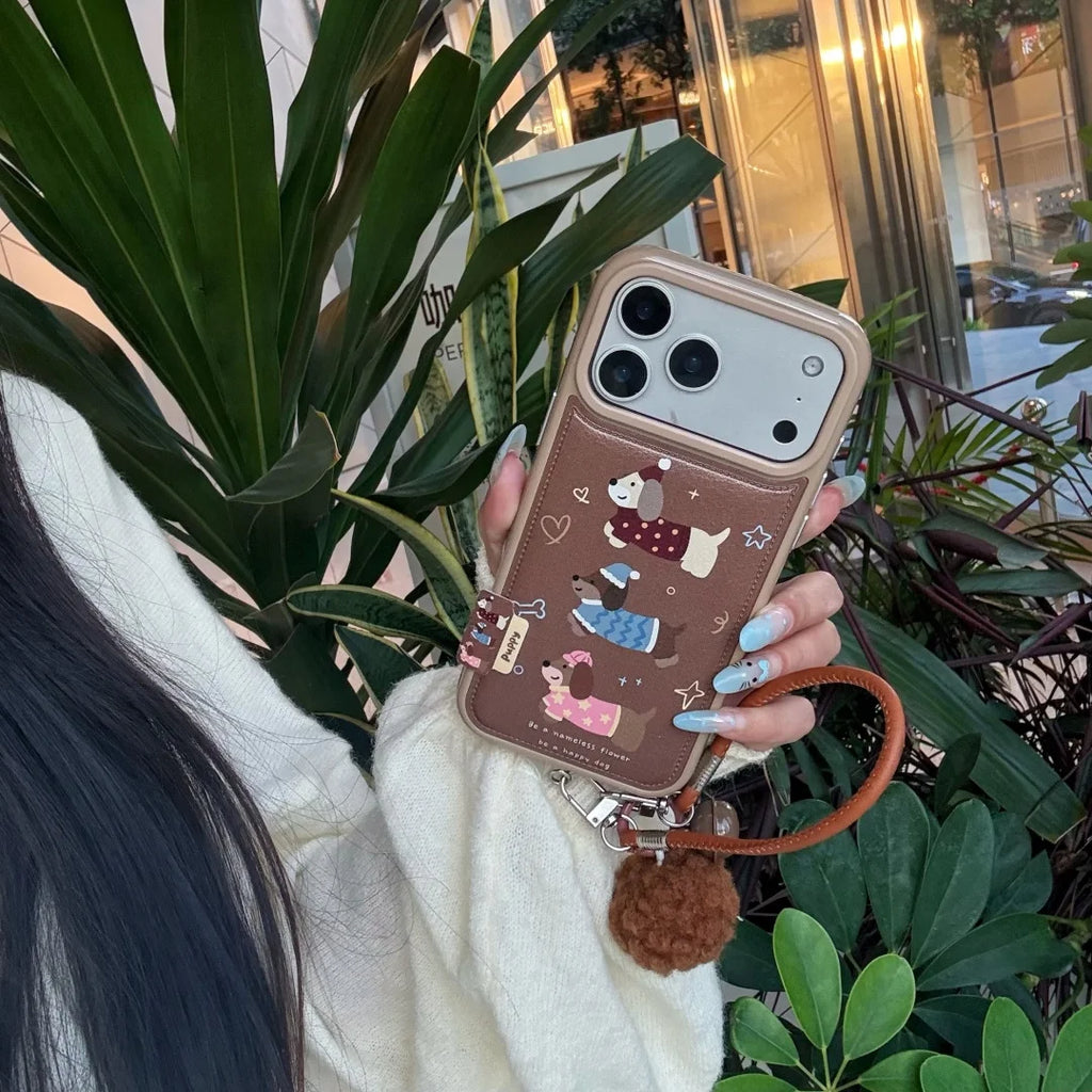 Cute Dachshund Leather Bumper Case - sky-case