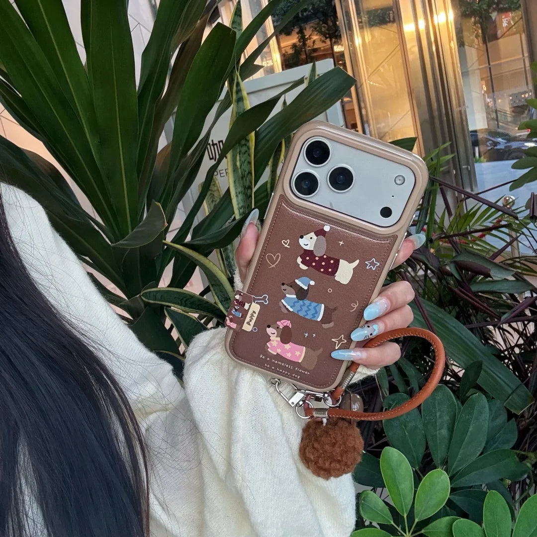 Cute Dachshund Leather Bumper Case - sky-case