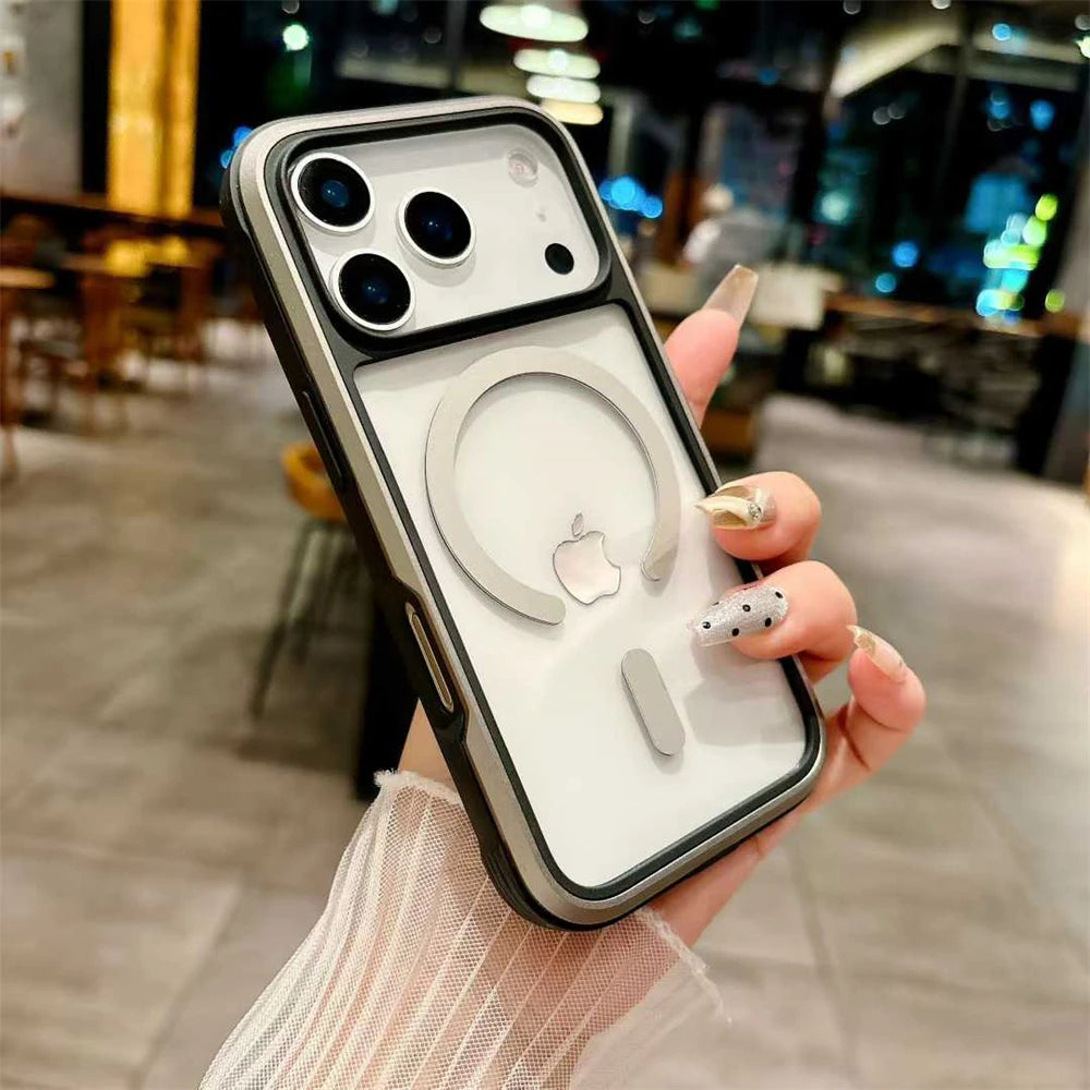 Magsafe Clear Aluminum Alloy Phone Case - sky-case