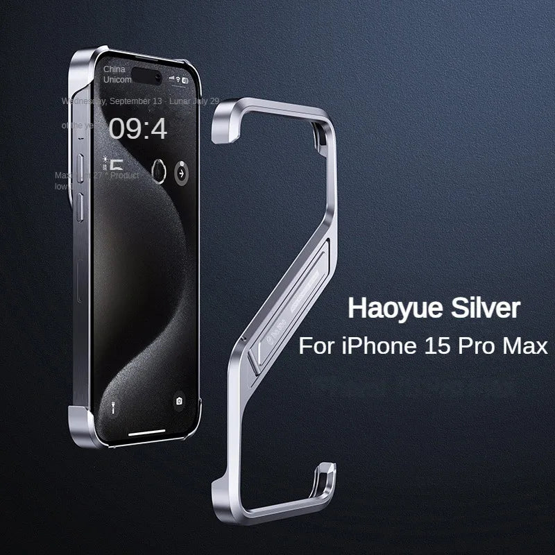 Aluminum Stand Phone Cover Silver / For Iphone 14 ProMax - sky-case