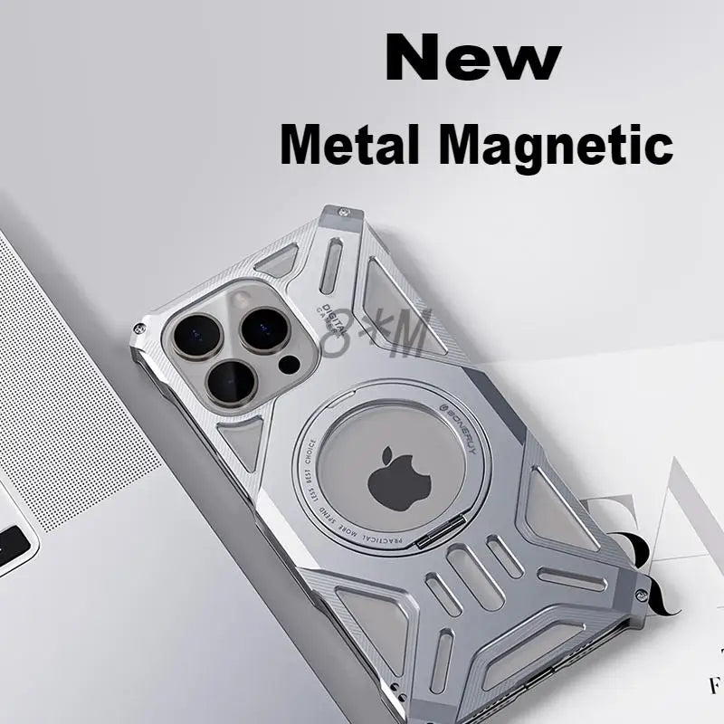 New Anti-Fall Aluminium Magnetic Phone Cover - sky-case
