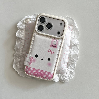 Plaid Rabbit Cartoon Lanyard Case - sky-case