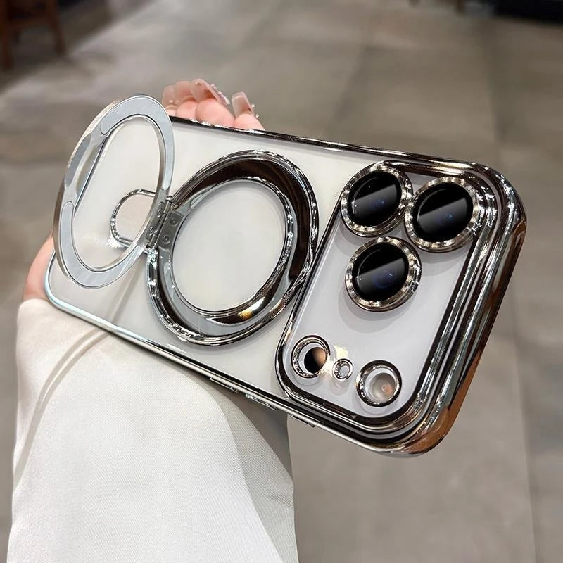 Luxury Plating MagSafe Magnetic Bracket Case - sky-case