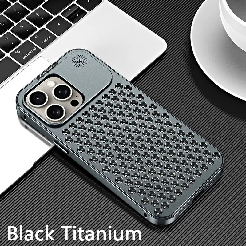 Aluminum Heat-Dissipating Case for iphone 15 14 13 12 pro max For Iphone 15 / Black Titanium - sky-case