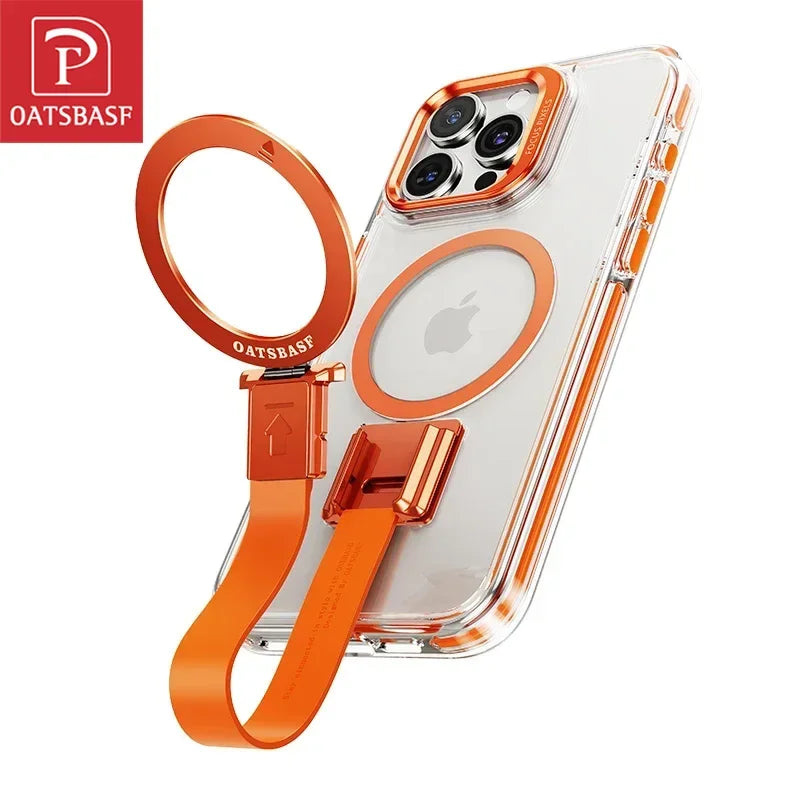 Luxury Magnetic Ring Kickstand Lanyard Cover - sky-case