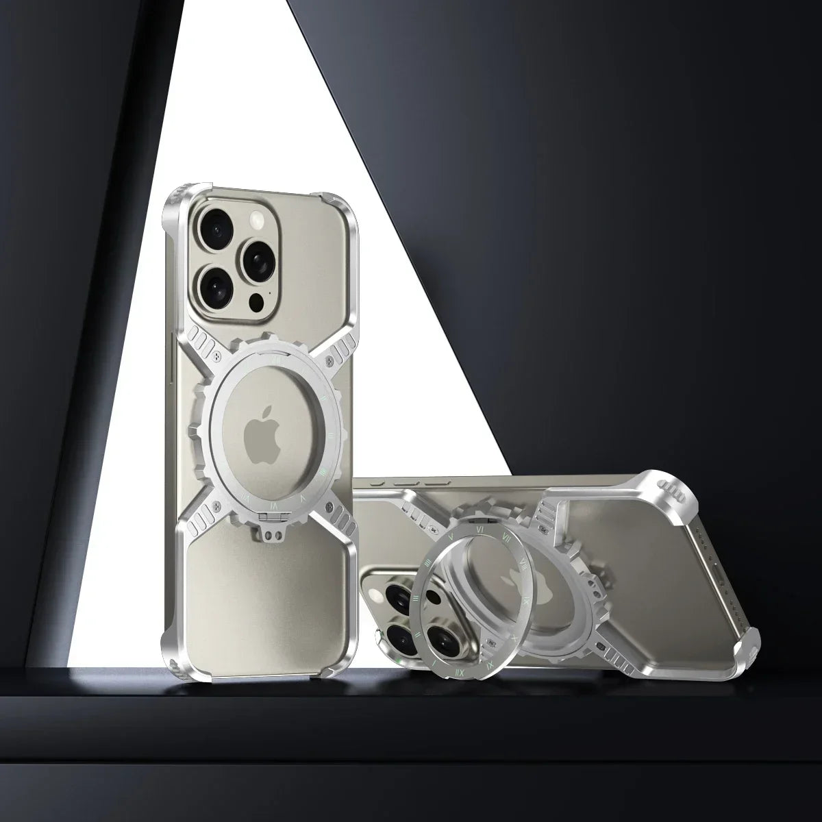 Luxury Metal Gear Magnetic Holder Phone Cover - sky-case
