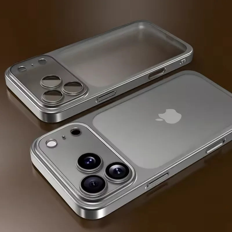 Luxury Plating Matte Transparent Hard Cover - sky-case