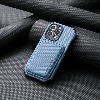 Carbon Fiber Magnetic Case for iPhone 15 14 13 11 Magsafe Wireless Charging Case Blue / China / For iPhone X - sky-case