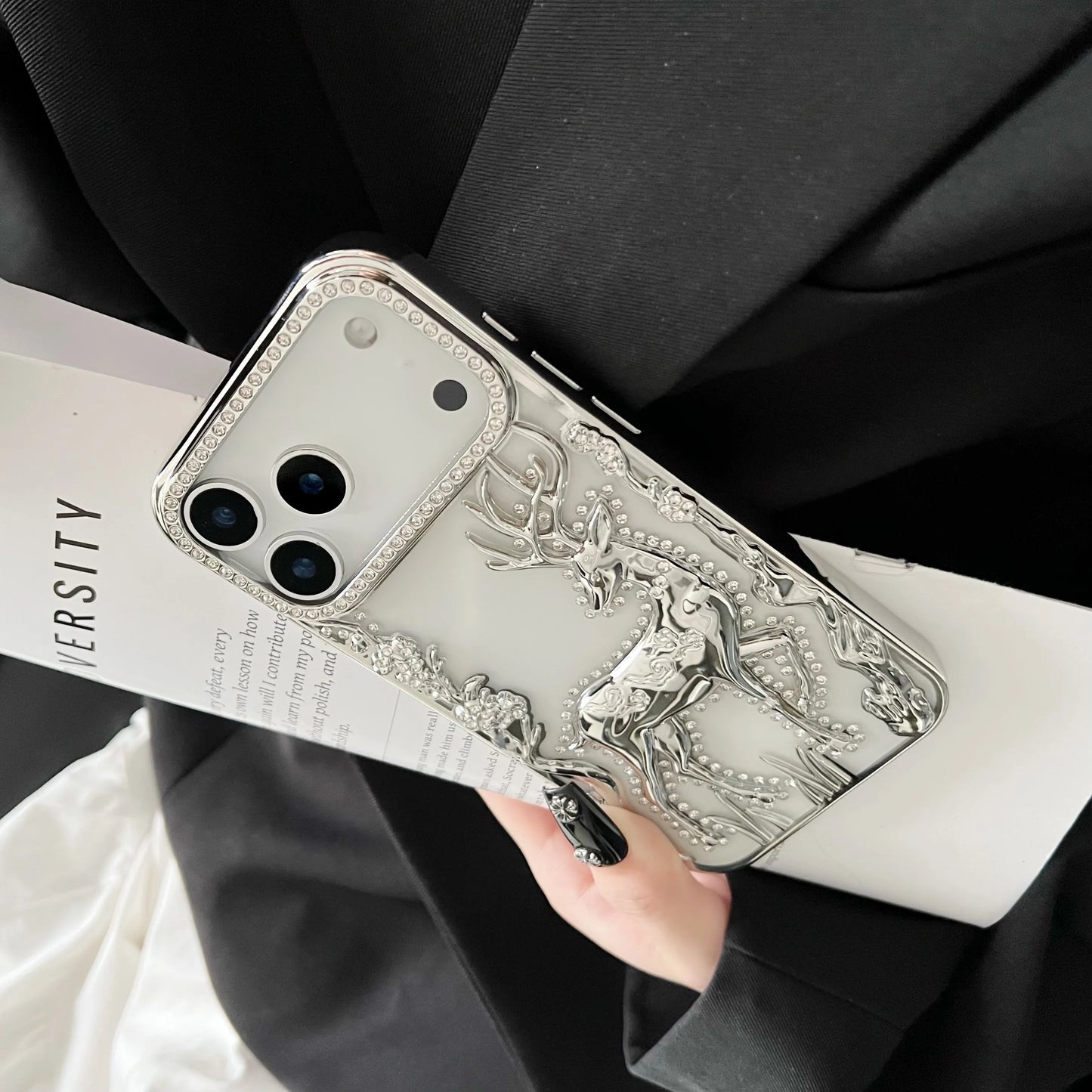 Bling Diamond Hollow Deer Case For iPhone - sky-case