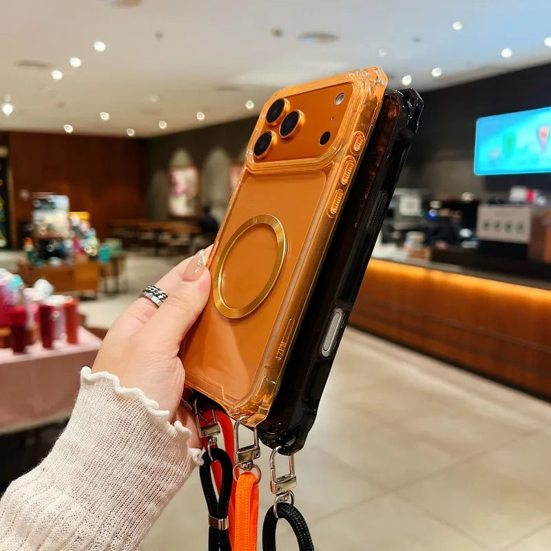 MagSafe Shockproof Crossbody Clear Case - sky-case