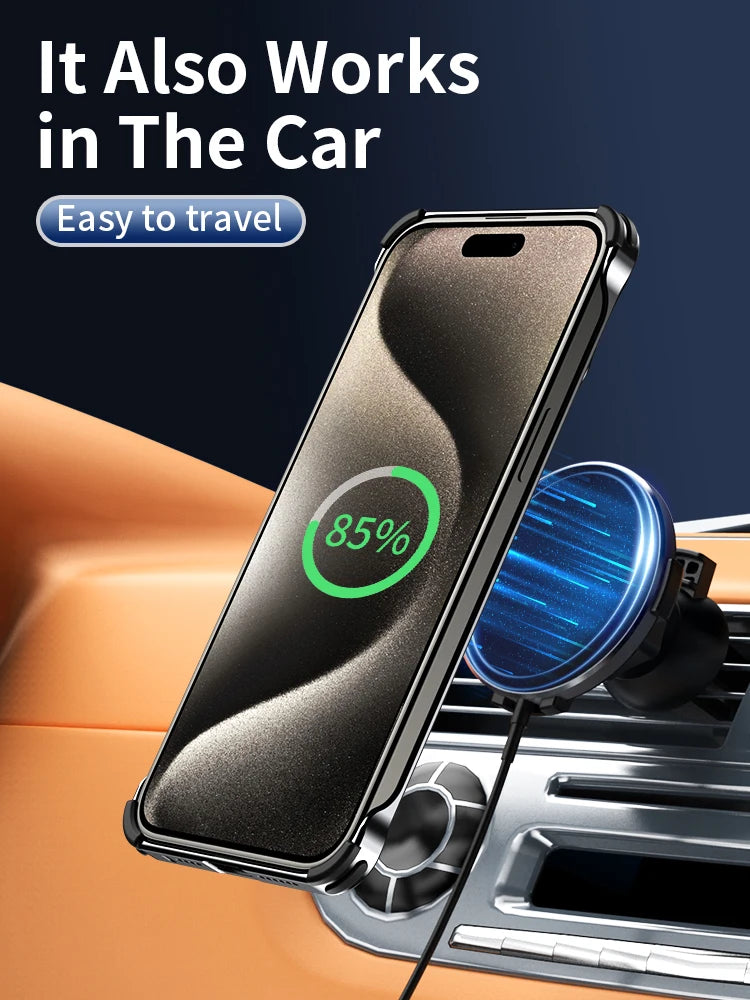 Titanium Metal Magnetic Holder Phone Cover for iPhone 15 14 Pro Max - sky-case