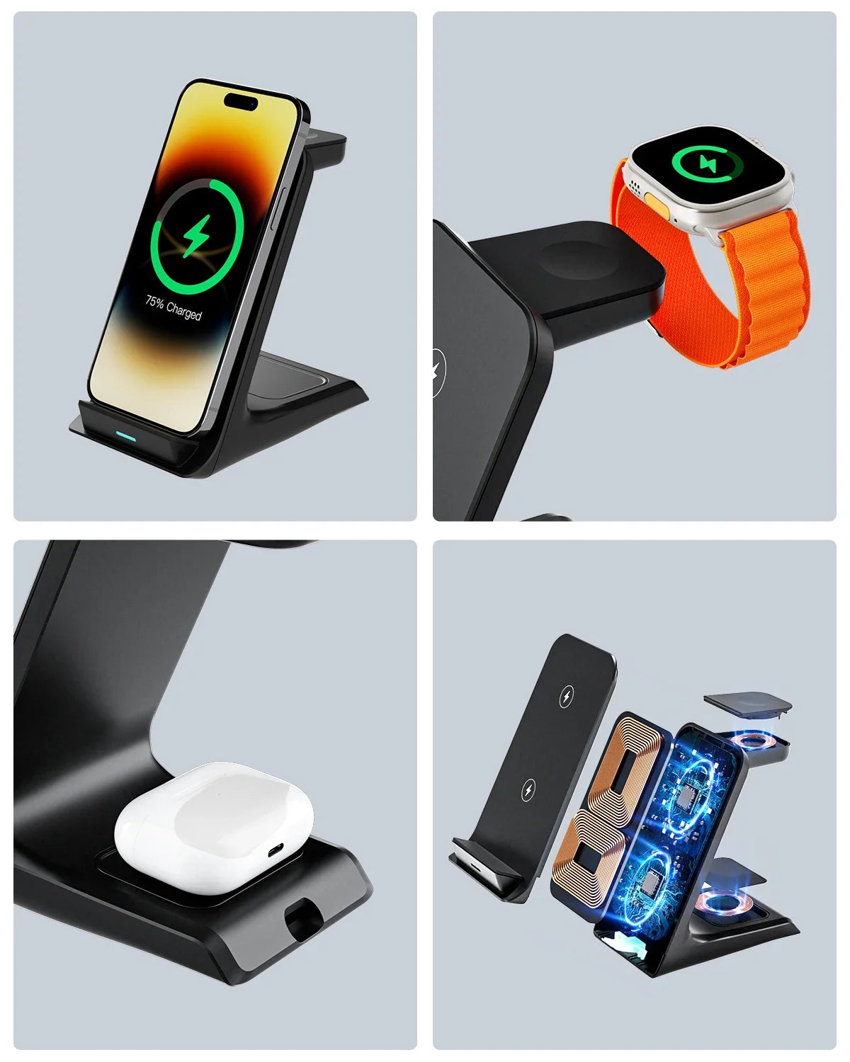 3-in-1 Charging Stand – Wireless Dock for Apple Devices - sky-case