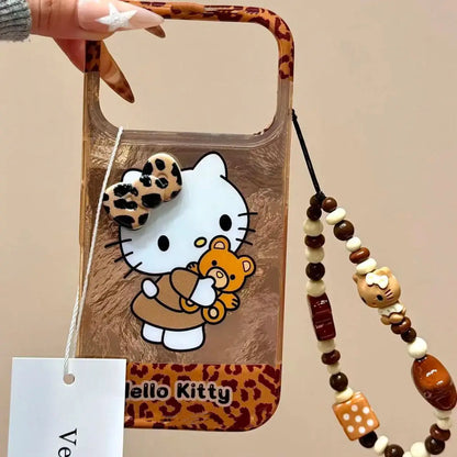 Cute Retro Bear Hugging Kitty Phone Case - sky-case