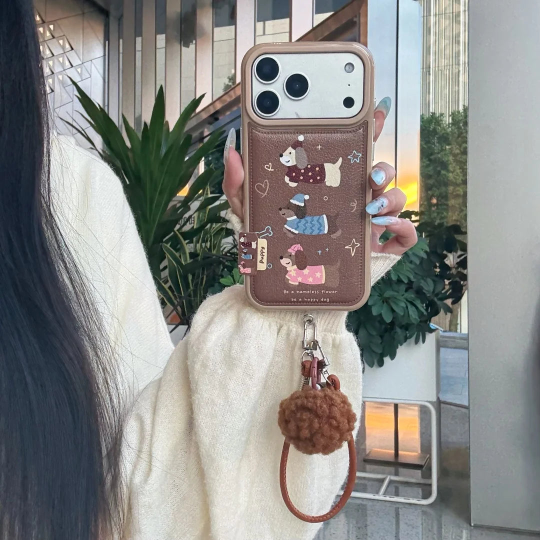 Cute Dachshund Leather Bumper Case - sky-case