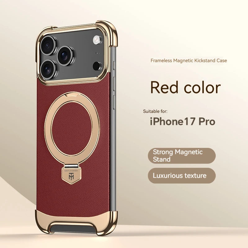 High-End Leather Magnetic Bracket Case - sky-case