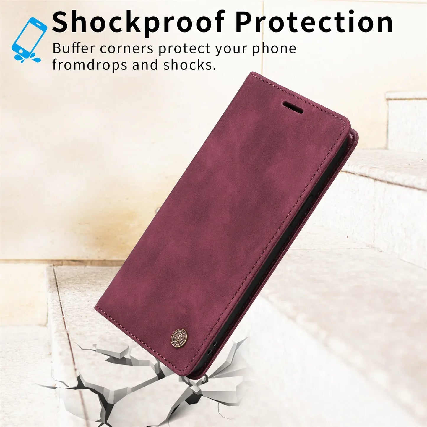 Luxury Leather Flip Phone Case for Samsung Galaxy Wallet Cover - sky-case