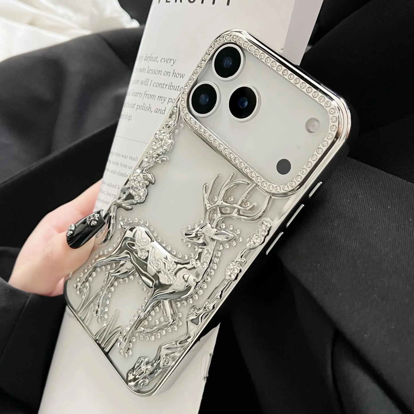 Bling Diamond Hollow Deer Case For iPhone - sky-case