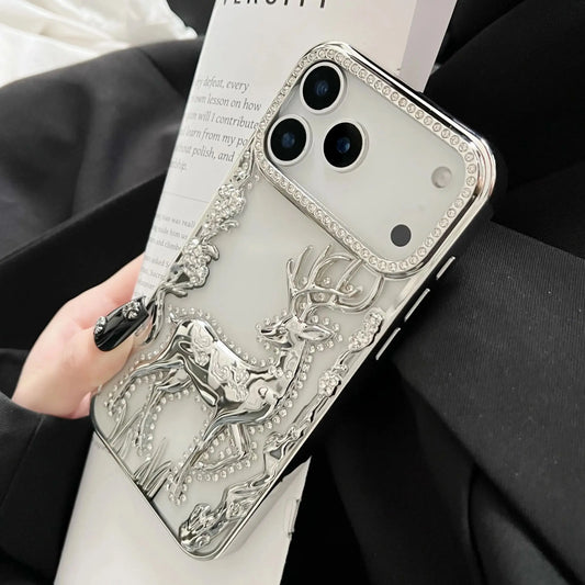 Bling Diamond Hollow Deer Case For iPhone - sky-case