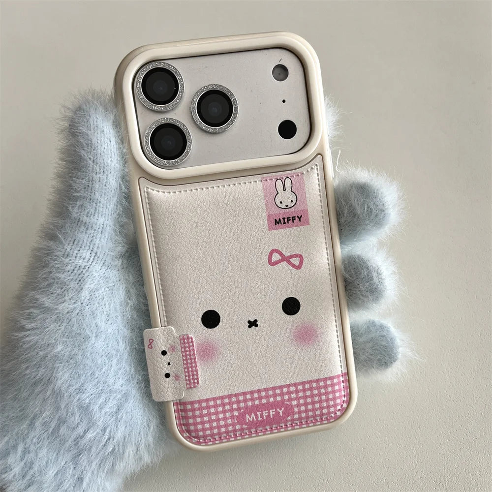 Plaid Rabbit Cartoon Lanyard Case - sky-case