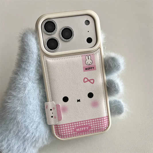 Plaid Rabbit Cartoon Lanyard Case - sky-case