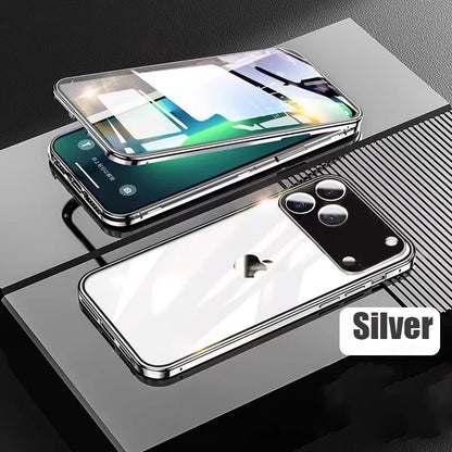 360° Full Protection Metal Magnetic Double-Sided Glass Case