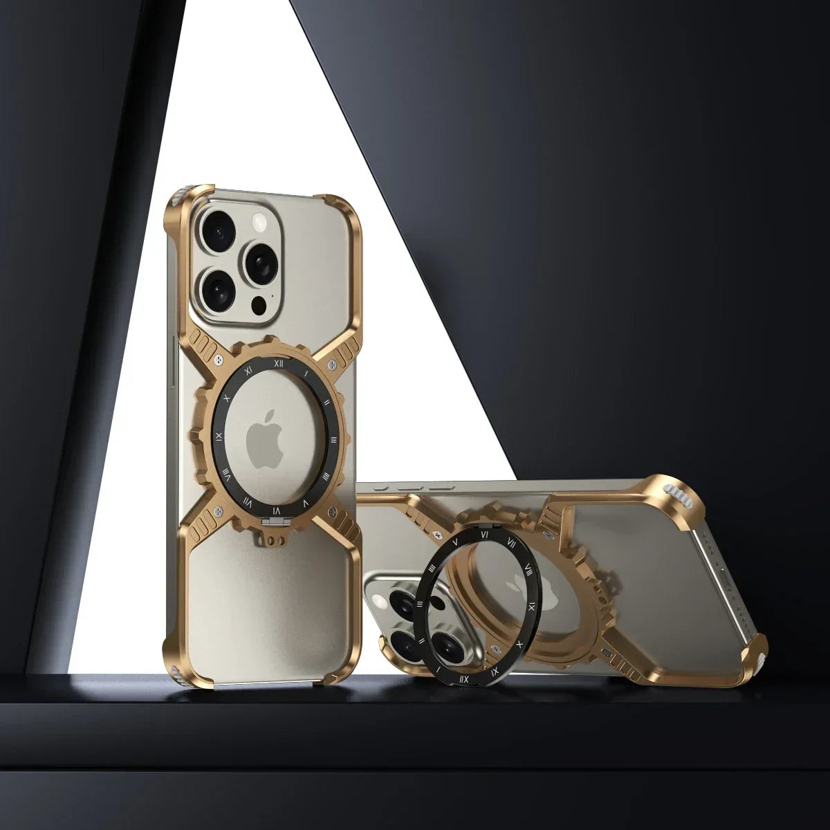 Luxury Metal Gear Magnetic Holder Phone Cover - sky-case