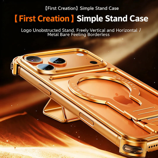 Frameless Metal Kickstand Case – Original Feel & Anti-Drop Protection