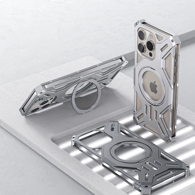 New Anti-Fall Aluminium Magnetic Phone Cover - sky-case