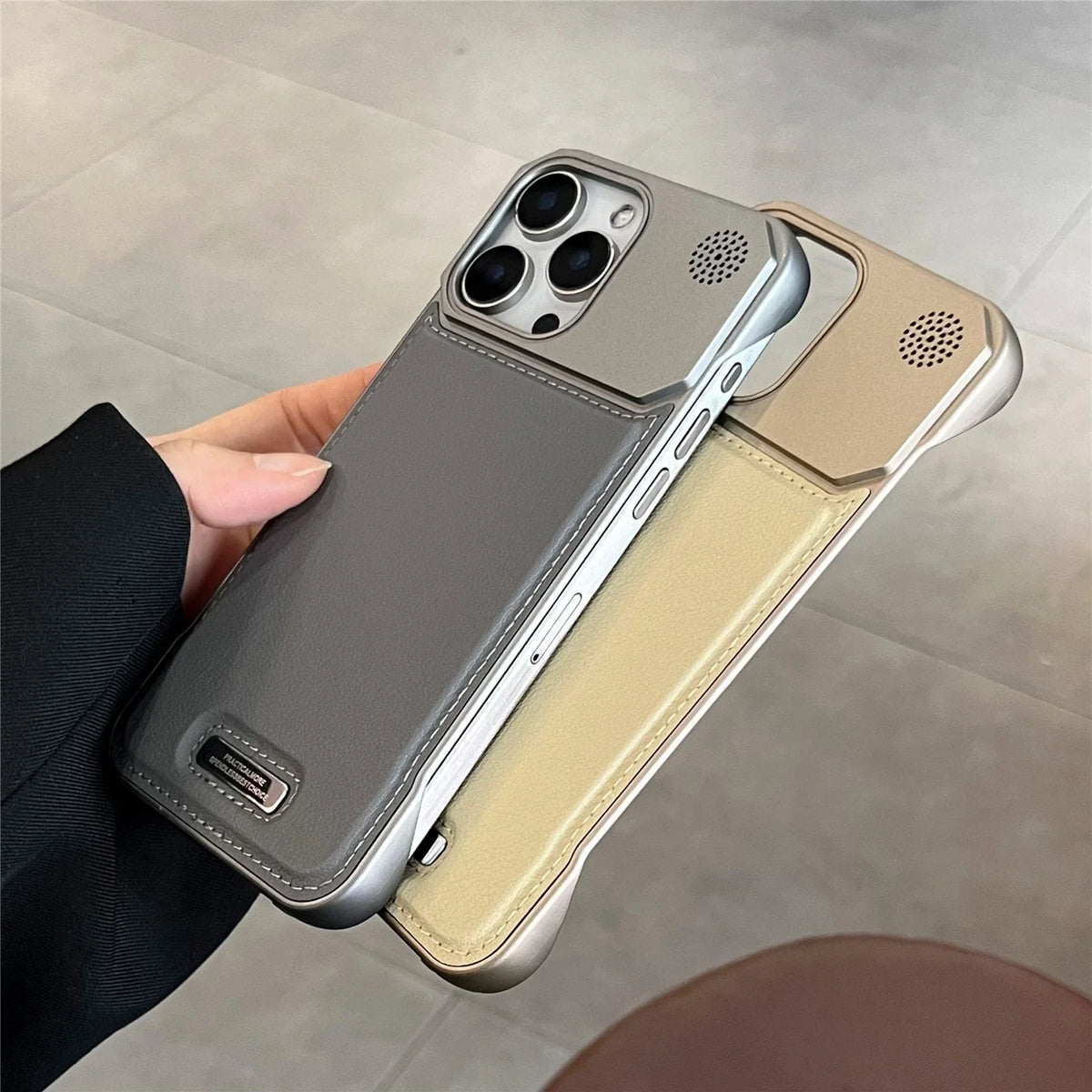 Luxury leather iPhone Case with Frameless Magnetic Cover - sky-case